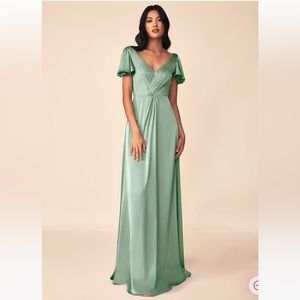 Azazie Soren Satin Dress (size 8)